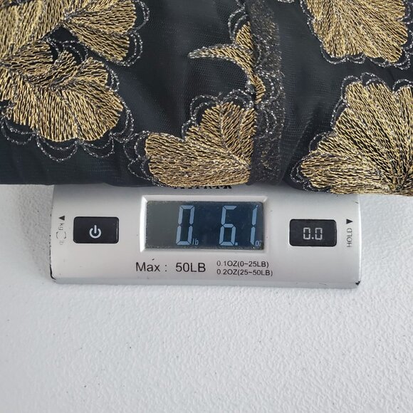 Samantha Dru Anthropologie Auria Black Gold Floral Bell Sleeve Jacket Size S NWT - Picture 9 of 9